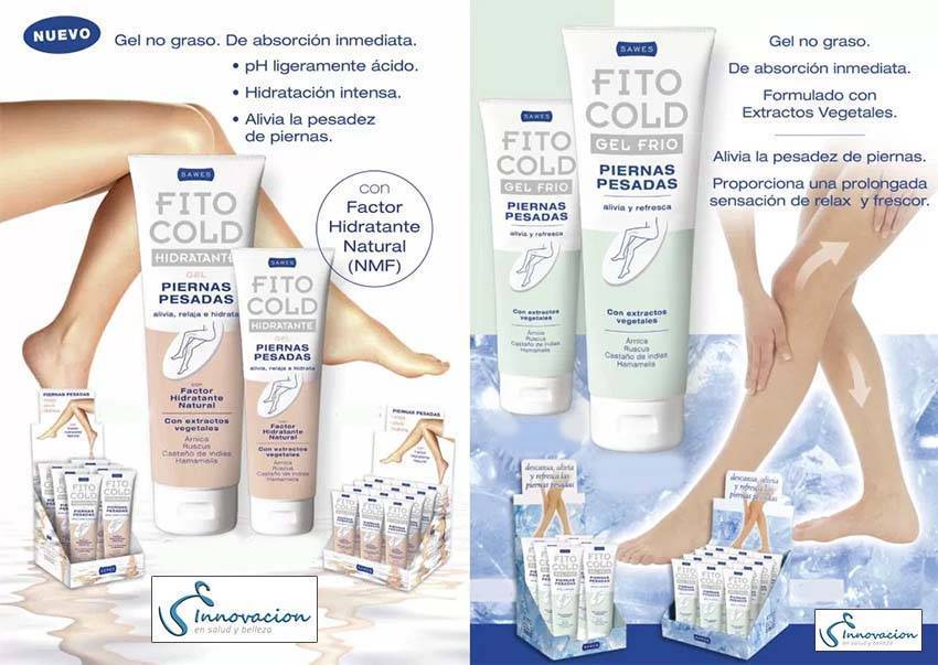 Gama de Productos Sawes. Hidratante y Fito Cold, aplicación en las piernas